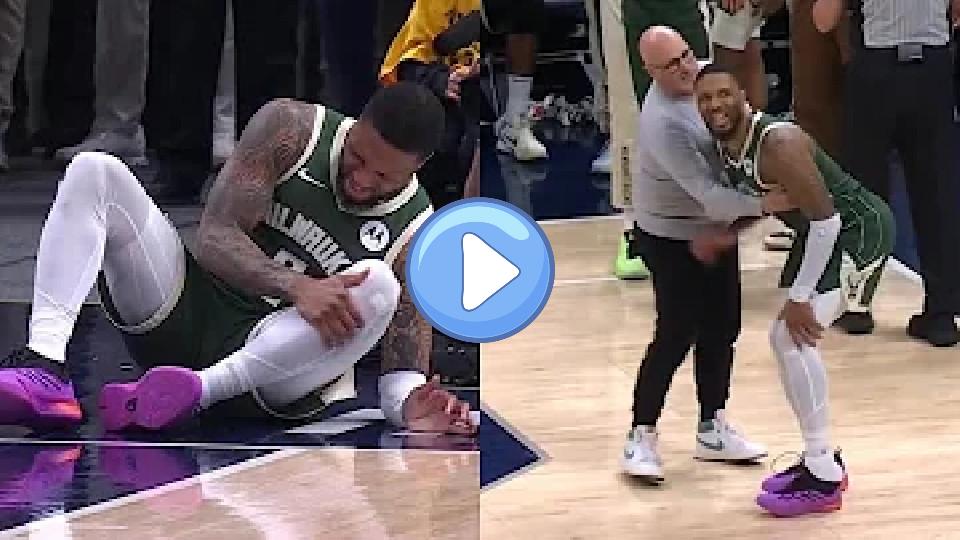 Play video: Damian Lillard suffered an apparent leg injury in Game 3 against the Indiana Pacers. Video thumb: Damian Lillard suffered an apparent leg injury in Game 3 against the Indiana Pacers.