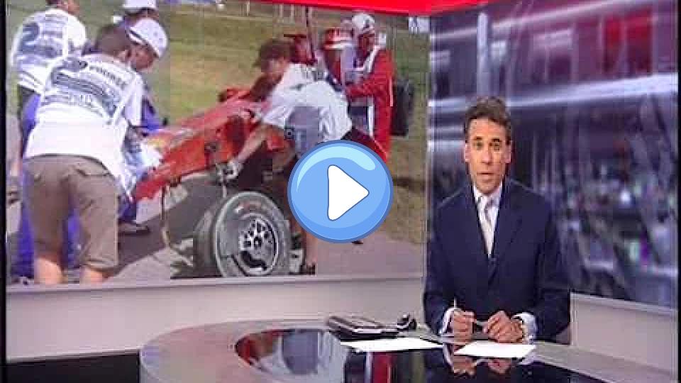 Video thumb: Felipe Massa knocked unconscious at Hungarian Grand Prix; condition critical.