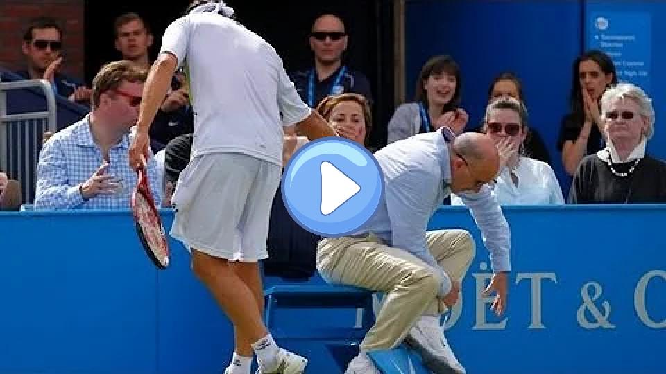 Play video: BEST FAIL EVER - David Nalbandian kicks and severely injures the linesman Video thumb: BEST FAIL EVER - David Nalbandian kicks and severely injures the linesman