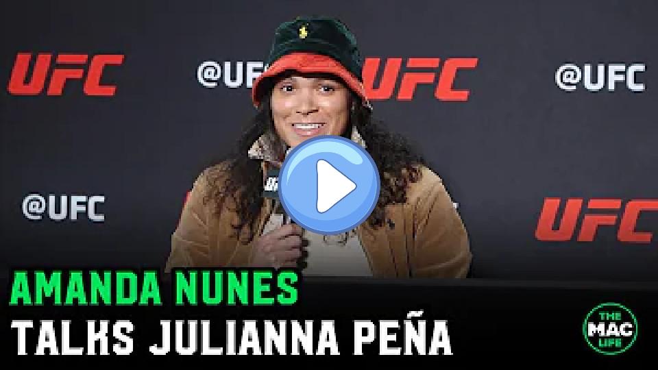 Video thumb: Amanda Nunes discusses Julianna Peña's comments on motherhood and reveals that a pre-fight injury affected her training camp.