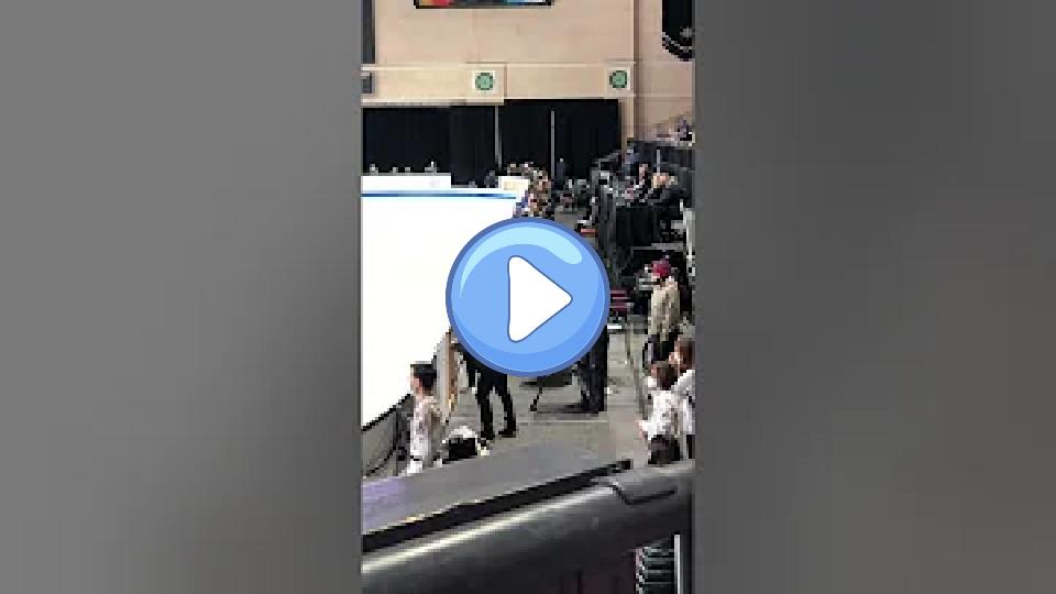 Play video: Stéphane Lambiel dancing during Shoma Uno's free program step sequence at Skate America 2021. Video thumb: Stéphane Lambiel dancing during Shoma Uno's free program step sequence at Skate America 2021.