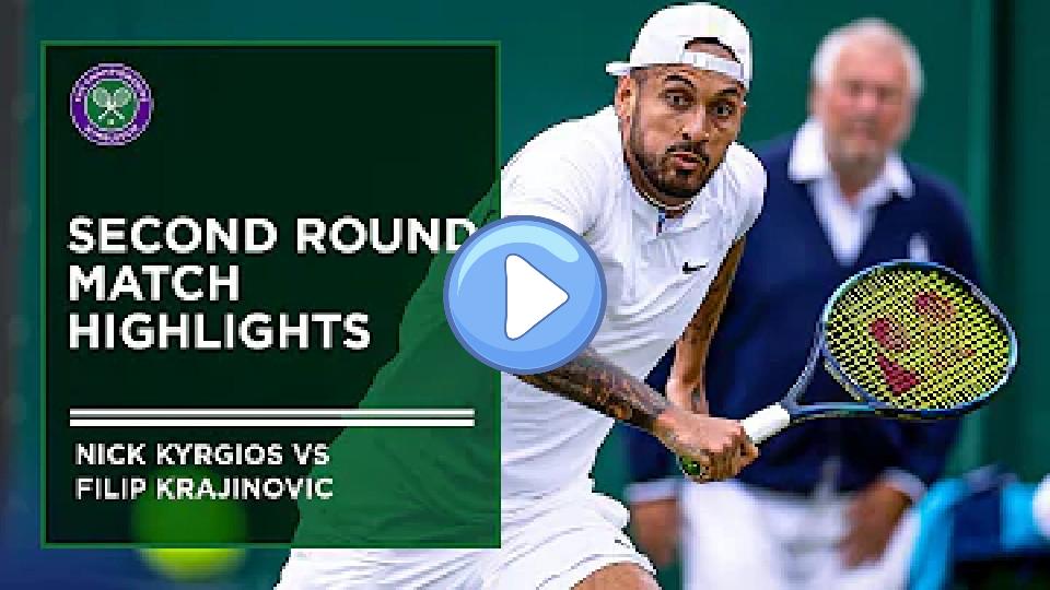 Video thumb: Nick Kyrgios vs Filip Krajinovic | Match Highlights | Wimbledon 2022