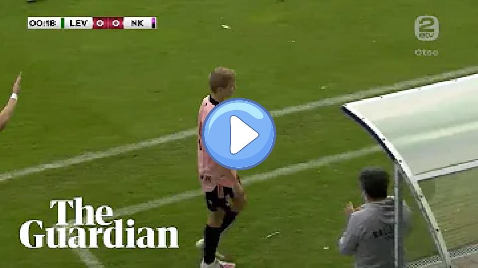 Play video: Player substituted after 13 seconds in Estonian Premier League match. Video thumb: Player substituted after 13 seconds in Estonian Premier League match.