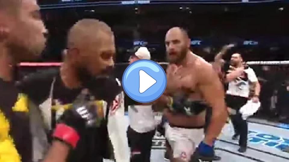 Play video: Fabricio Werdum kicks Edmond Tarverdyan after defeating Travis Browne at UFC 203. Video thumb: Fabricio Werdum kicks Edmond Tarverdyan after defeating Travis Browne at UFC 203.