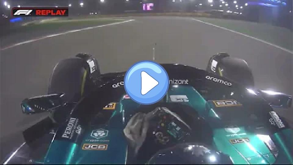 Play video: Lance Stroll struggles with wrist pain while steering. Video thumb: Lance Stroll struggles with wrist pain while steering.