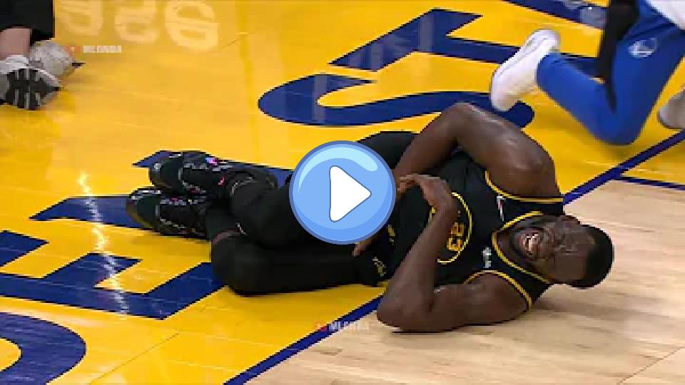 Play video: Draymond Green is in serious pain after Hayward knees him right in the groin. Video thumb: Draymond Green is in serious pain after Hayward knees him right in the groin.