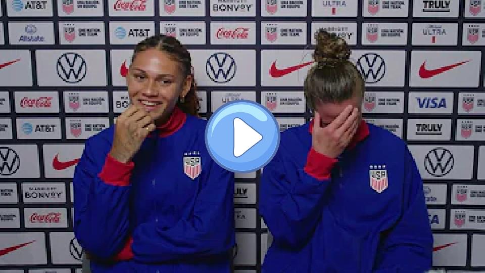 Play video: USWNT forward Trinity Rodman and USWNT goalkeeper Alyssa Naeher Video thumb: USWNT forward Trinity Rodman and USWNT goalkeeper Alyssa Naeher