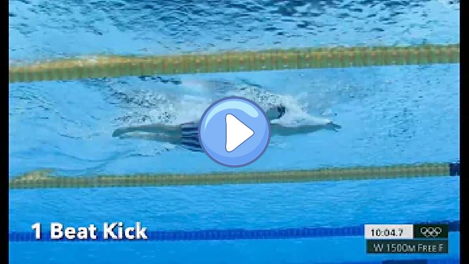Play video: Katie Ledecky's 1500m kicking technique Video thumb: Katie Ledecky's 1500m kicking technique