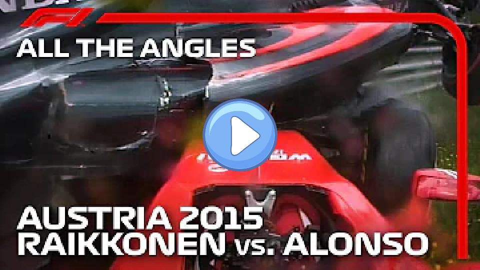 Play video: Alonso Crashes on Top of Raikkonen - All the Angles | 2015 Austrian Grand Prix Video thumb: Alonso Crashes on Top of Raikkonen - All the Angles | 2015 Austrian Grand Prix