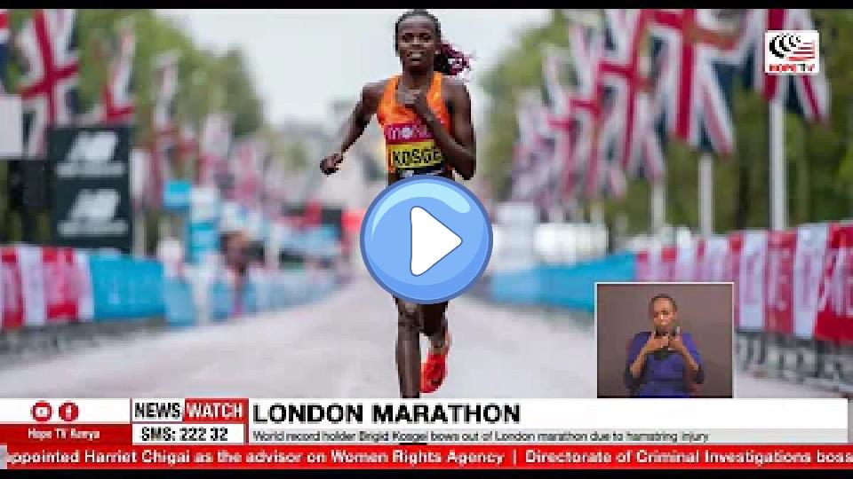 Play video: World record holder Brigid Kosgei withdraws from London Marathon due to hamstring injury Video thumb: World record holder Brigid Kosgei withdraws from London Marathon due to hamstring injury