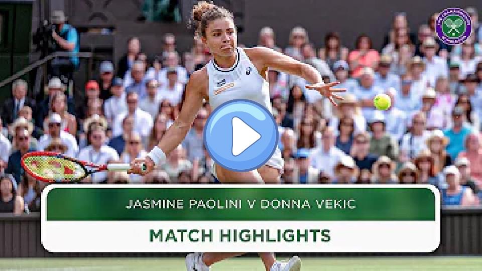 Play video: Longest Ever Ladies' Singles Semi-Final! | Jasmine Paolini vs. Donna Vekic Highlights | Wimbledon 2024 Video thumb: Longest Ever Ladies' Singles Semi-Final! | Jasmine Paolini vs. Donna Vekic Highlights | Wimbledon 2024