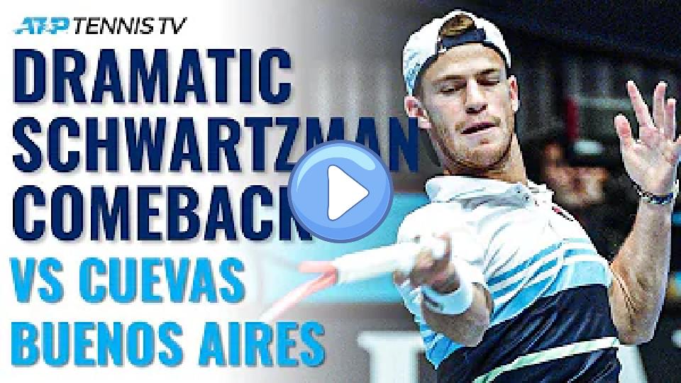 Play video: Schwartzman Saves Four Match Points Before Beating Cuevas in Thriller | Buenos Aires 2020 Video thumb: Schwartzman Saves Four Match Points Before Beating Cuevas in Thriller | Buenos Aires 2020