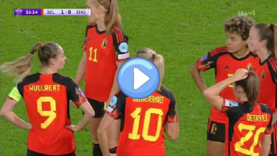 Play video: Alex Greenwood's injury during the Belgium-England match Video thumb: Alex Greenwood's injury during the Belgium-England match