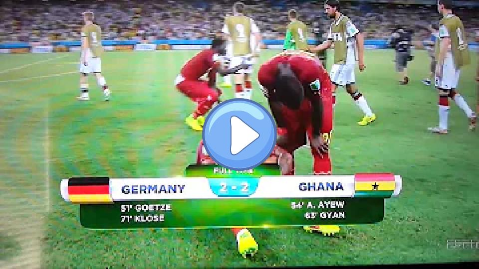 Play video: Thomas Muller was hit on the head. Video thumb: Thomas Muller was hit on the head.