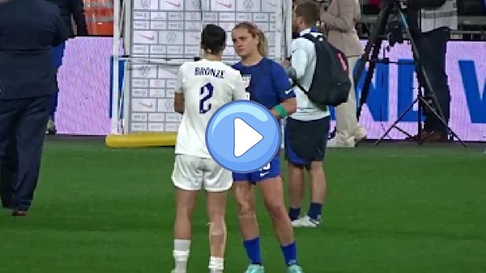 Play video: England Lionesses vs. USWNT: Lucy Bronze and Lindsey Horan Catch Up Post-Match Video thumb: England Lionesses vs. USWNT: Lucy Bronze and Lindsey Horan Catch Up Post-Match