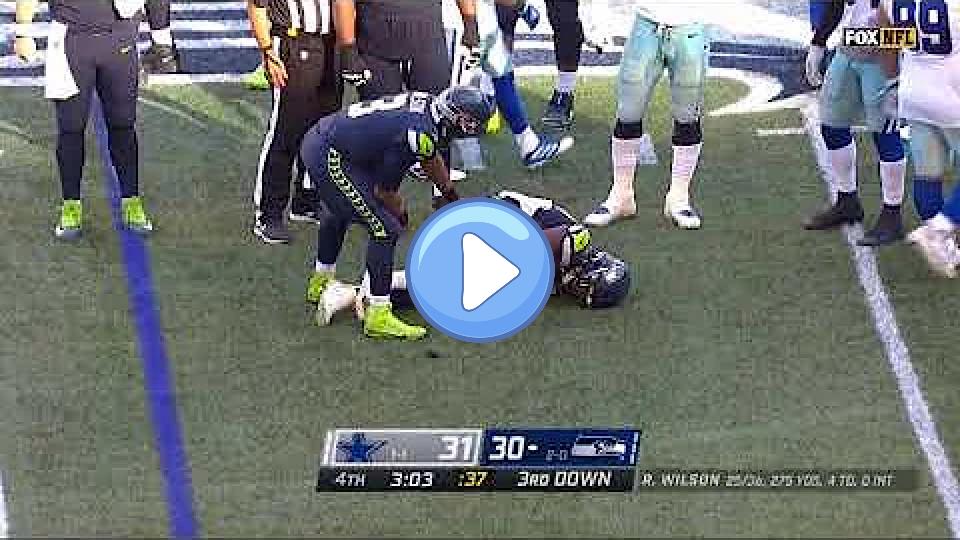Play video: Chris Carson Leg Injury (Controversial Play) | NFL Week 3 Video thumb: Chris Carson Leg Injury (Controversial Play) | NFL Week 3