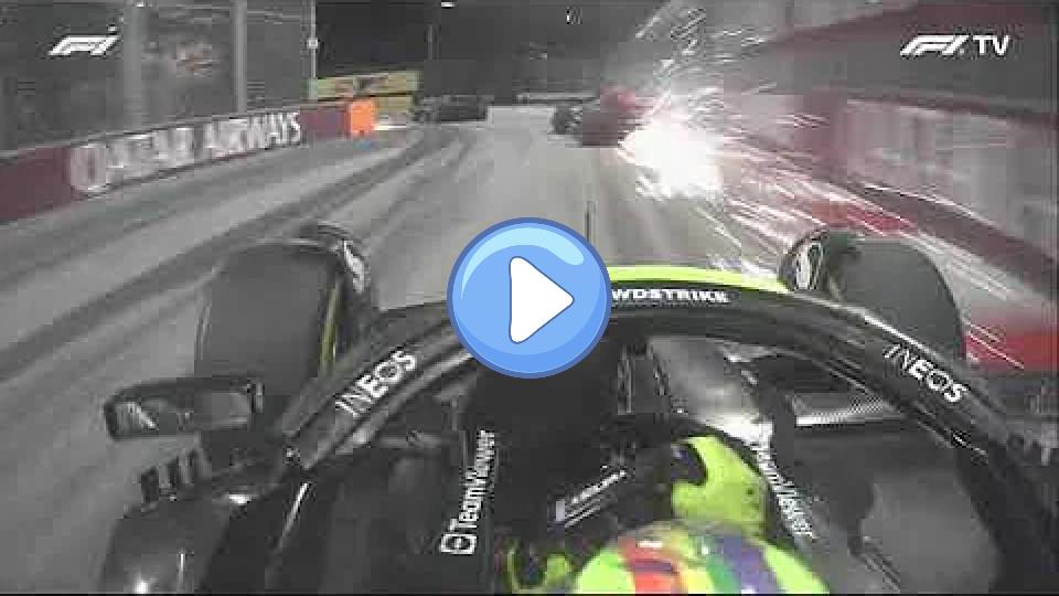 Play video: George Russell's crash from Hamilton's and Norris's perspectives Video thumb: George Russell's crash from Hamilton's and Norris's perspectives