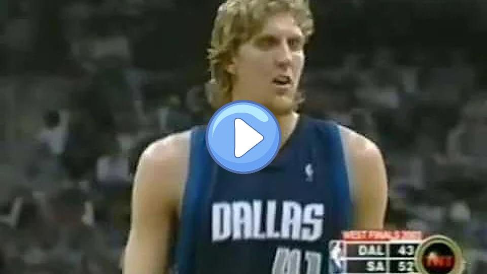 Play video: Dirk Nowitzki 2003 WCF Game 1 vs Spurs - 38 Points, 15 Rebounds Video thumb: Dirk Nowitzki 2003 WCF Game 1 vs Spurs - 38 Points, 15 Rebounds