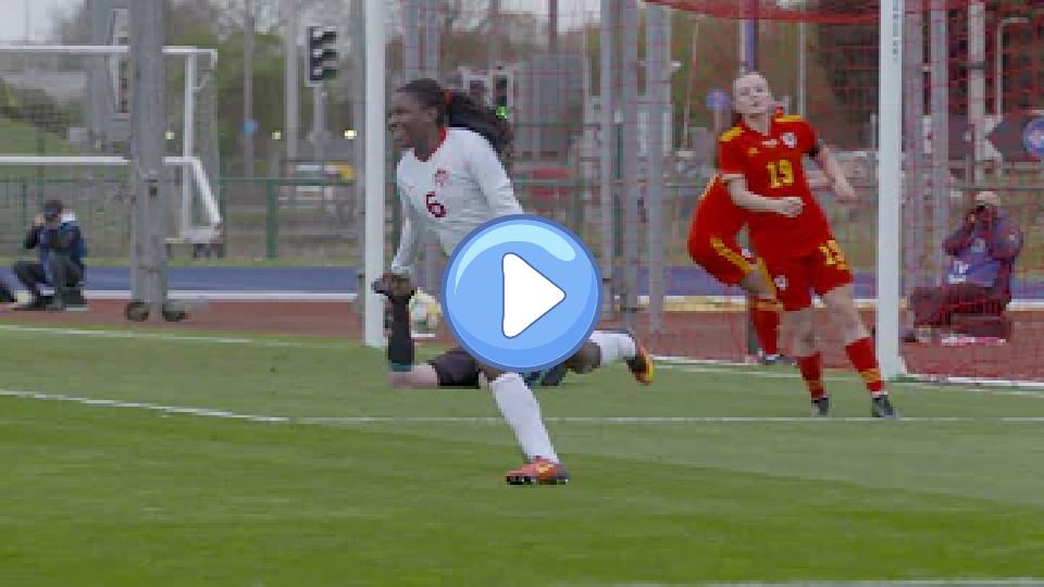 Play video: Deanne Rose scores the opening goal for #CanWNT against Wales. Video thumb: Deanne Rose scores the opening goal for #CanWNT against Wales.