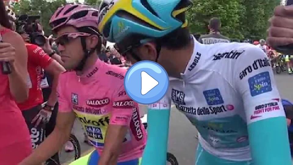 Video thumb: Alberto Contador (Tinkoff-Saxo) started stage seven of the Giro d'Italia despite his shoulder injury.