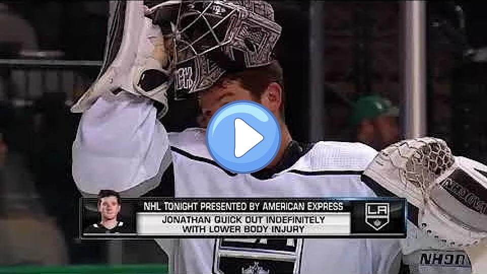 Play video: NHL Tonight: Quick's Injury - Discussing Jonathan Quick's Lower Body Injury, Oct 29, 2018 Video thumb: NHL Tonight: Quick's Injury - Discussing Jonathan Quick's Lower Body Injury, Oct 29, 2018