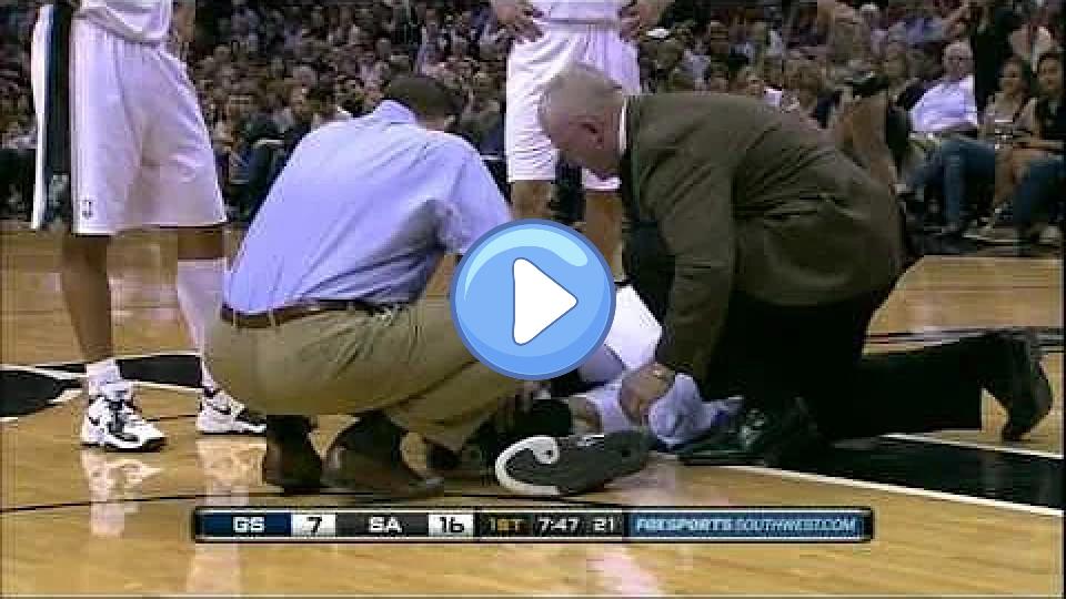 Play video: Tim Duncan injures his left ankle Video thumb: Tim Duncan injures his left ankle