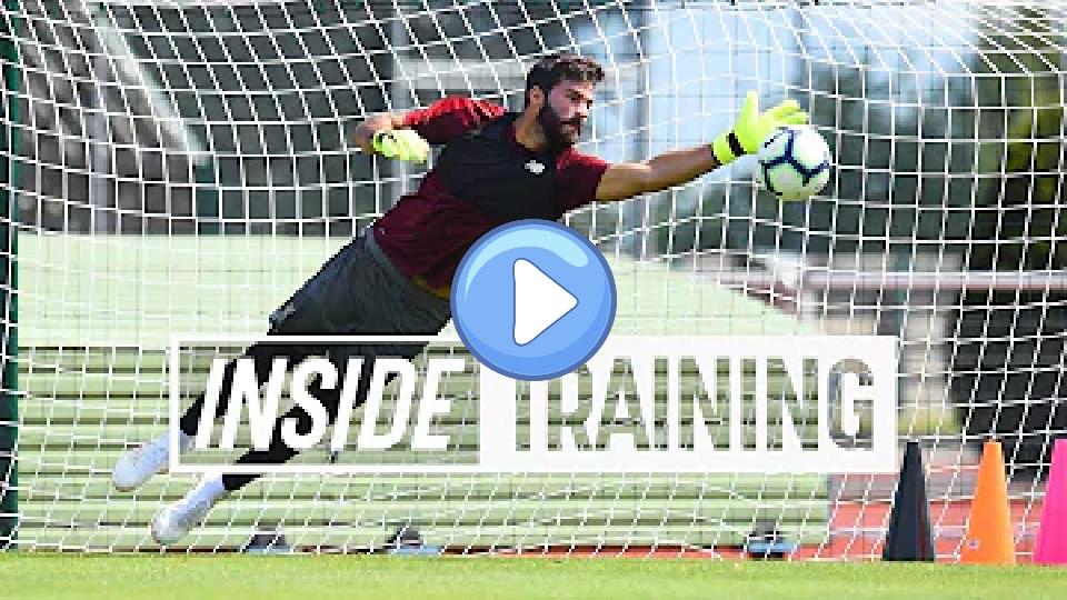 Video thumb: Inside Training: Action-Packed First Session for Alisson | Great Goals, a World-Class Save, and More