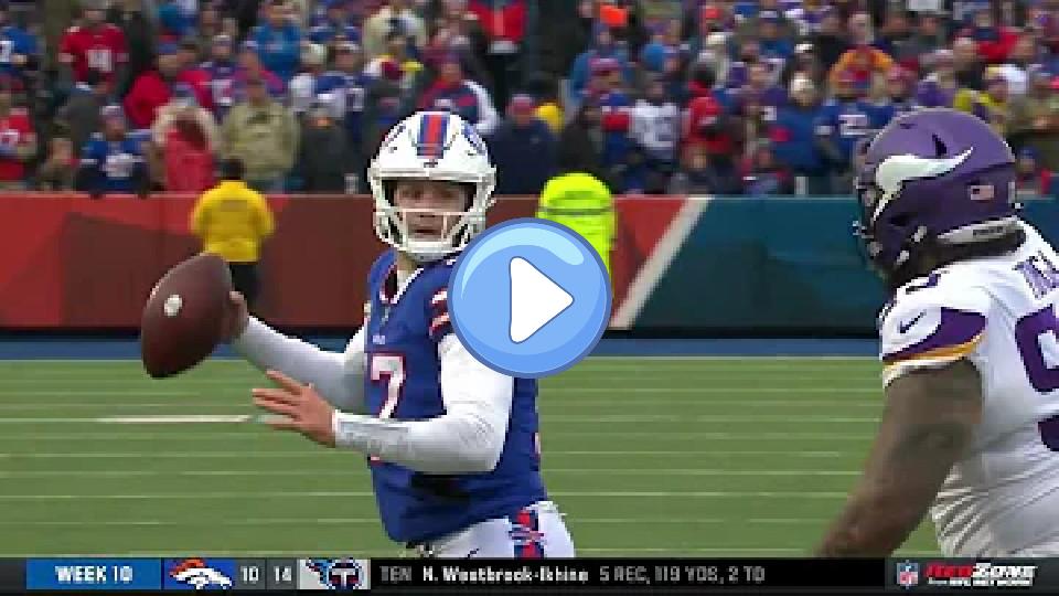 Play video: Josh Allen throws a red zone INT and gets shaken up. Video thumb: Josh Allen throws a red zone INT and gets shaken up.