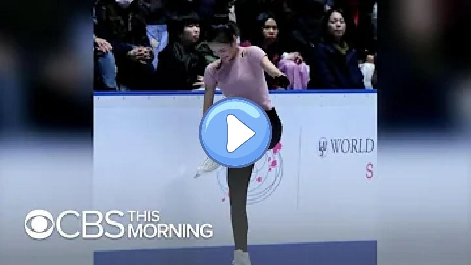 Play video: South Korean figure skater accuses American Mariah Bell of injuring her with a skate Video thumb: South Korean figure skater accuses American Mariah Bell of injuring her with a skate