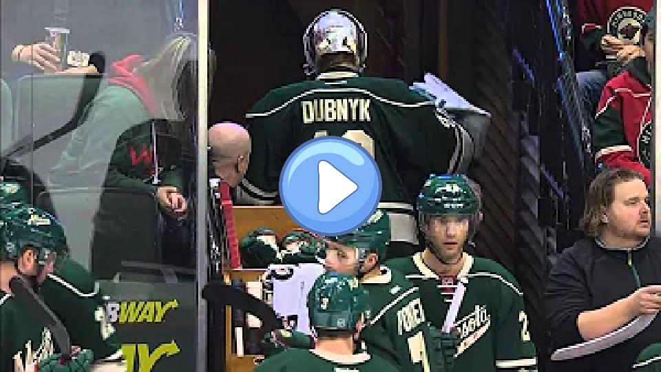 Play video: Gotta See It: Dubnyk Leaves with Lower Body Injury Video thumb: Gotta See It: Dubnyk Leaves with Lower Body Injury
