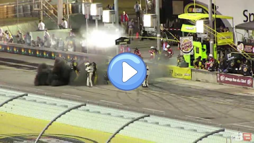 Play video: Paul Menard tire explosion from the stands | NASCAR Sprint Cup Homestead 2013 Video thumb: Paul Menard tire explosion from the stands | NASCAR Sprint Cup Homestead 2013