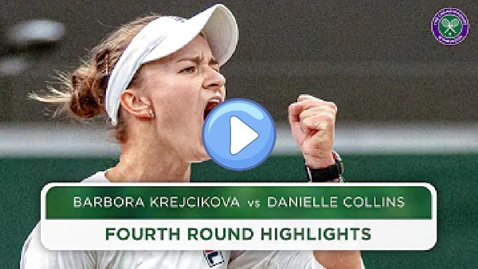 Play video: Tight Tussle in Round of 16 | Barbora Krejcikova vs. Danielle Collins | Highlights | Wimbledon 2024 Video thumb: Tight Tussle in Round of 16 | Barbora Krejcikova vs. Danielle Collins | Highlights | Wimbledon 2024