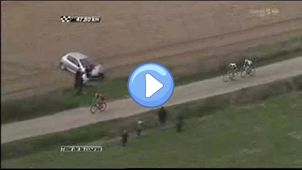 Play video: Fabian Cancellara's attack at Paris-Roubaix 2010 Video thumb: Fabian Cancellara's attack at Paris-Roubaix 2010