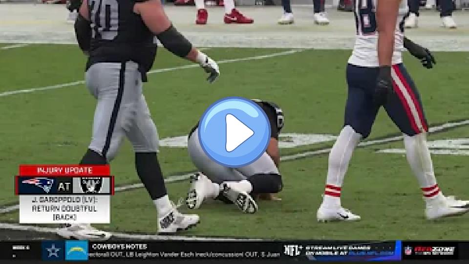 Play video: Jimmy Garoppolo Suffers Back Injury Against Patriots (Taken to Hospital) Video thumb: Jimmy Garoppolo Suffers Back Injury Against Patriots (Taken to Hospital)
