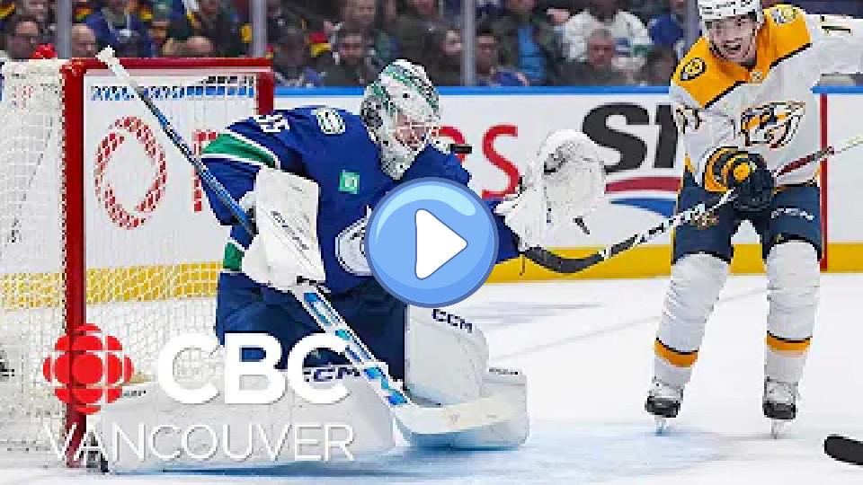 Play video: Vancouver Canucks goaltender Thatcher Demko injured Video thumb: Vancouver Canucks goaltender Thatcher Demko injured