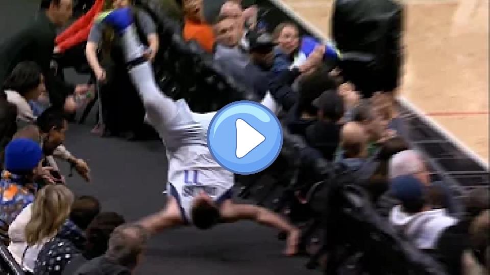 Play video: Luka Doncic takes a scary fall over the front row of the crowd vs. Clippers Video thumb: Luka Doncic takes a scary fall over the front row of the crowd vs. Clippers