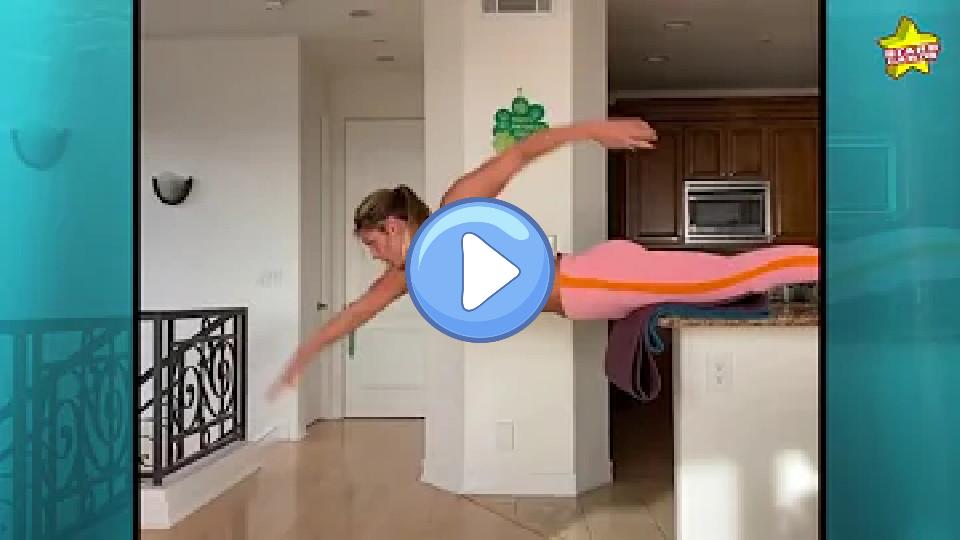 Play video: Russian Olympic swimmer Yulia Efimova flaunts toned abs during an at-home kitchen workout. Video thumb: Russian Olympic swimmer Yulia Efimova flaunts toned abs during an at-home kitchen workout.