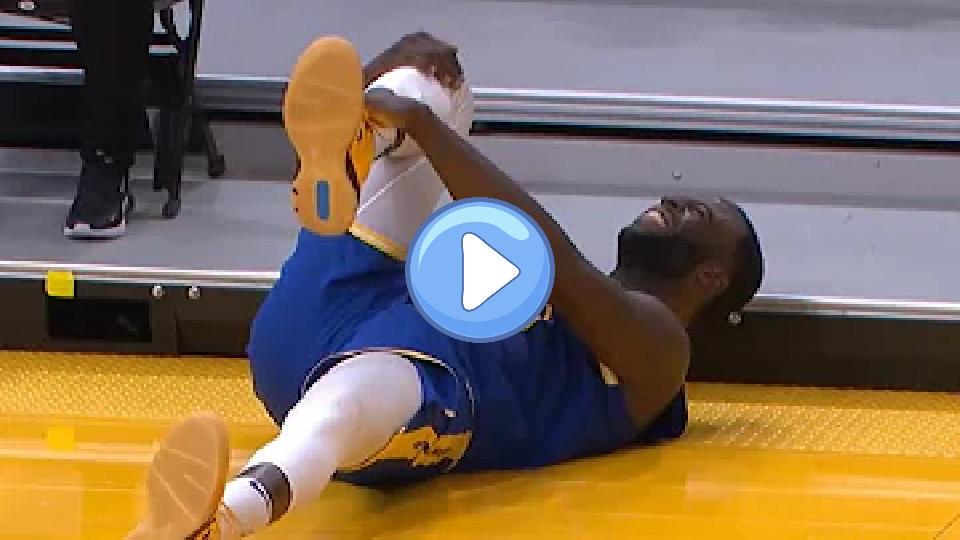 Play video: Draymond Green goes down and remains on the ground with a non-contact injury. Video thumb: Draymond Green goes down and remains on the ground with a non-contact injury.