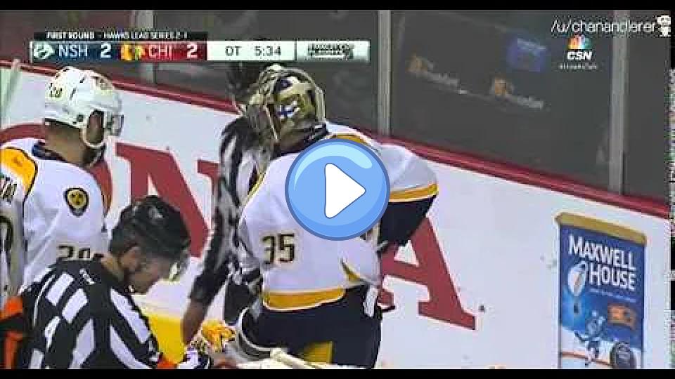 Video thumb: Where's the Puck? Puck Gets Lost in Pekka Rinne's Pads