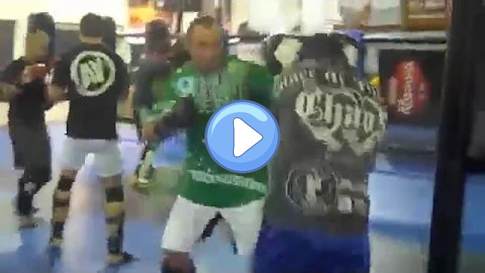 Video thumb: Wanderlei Silva gets angry and goes hard in a sparring session.