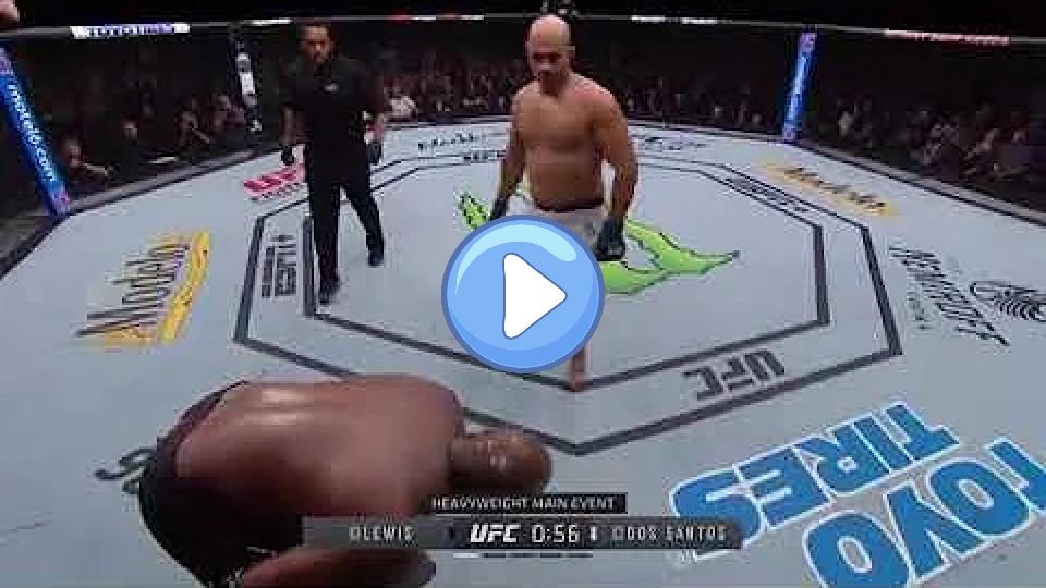 Play video: Derrick Lewis baits Junior dos Santos by faking an injury! Video thumb: Derrick Lewis baits Junior dos Santos by faking an injury!