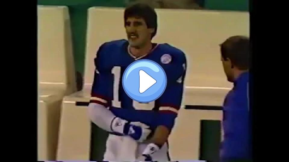 Play video: Jeff Hostetler blocked the punt. Video thumb: Jeff Hostetler blocked the punt.