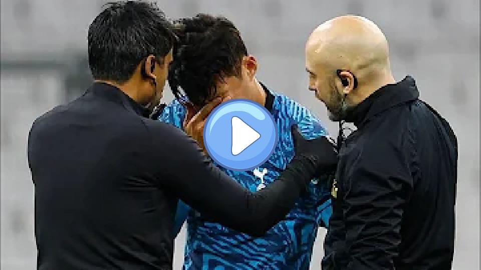 Play video: Heung-Min Son in Tears: Sonny Injured Walking Off the Pitch in Marseille Video thumb: Heung-Min Son in Tears: Sonny Injured Walking Off the Pitch in Marseille