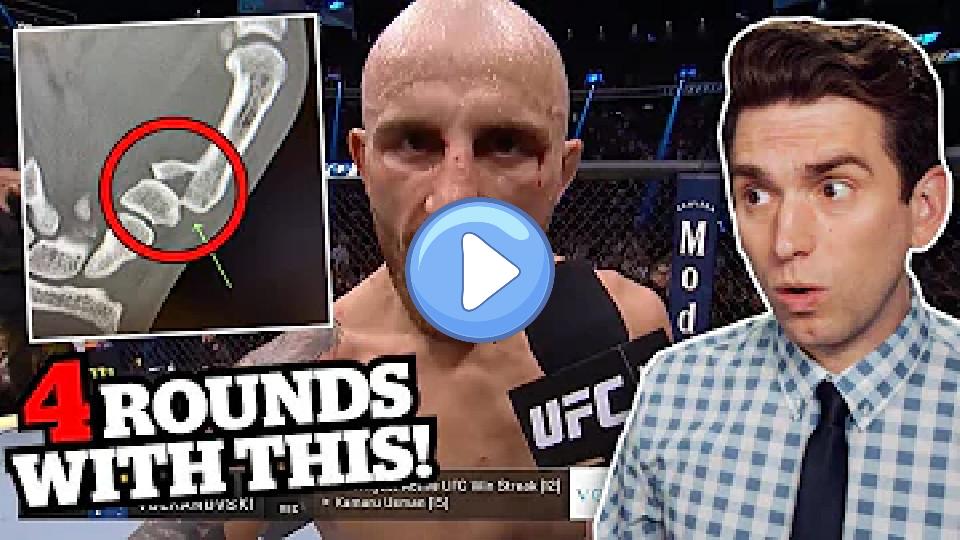 Play video: Volkanovski Reveals Brutal Thumb Fracture During UFC 276 Fight - Doctor Explains Video thumb: Volkanovski Reveals Brutal Thumb Fracture During UFC 276 Fight - Doctor Explains