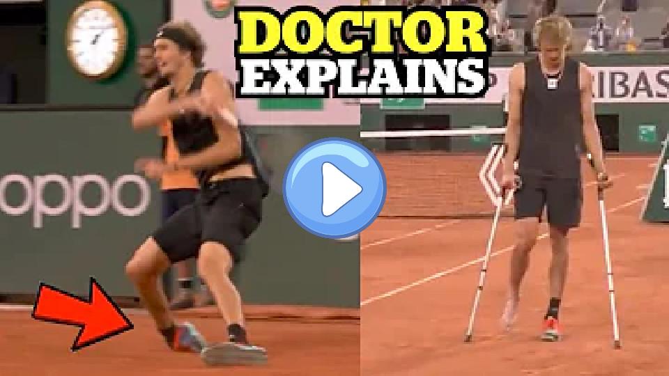Play video: Alexander Zverev Suffers Painful Ankle Injury vs. Nadal - Doctor Explains Video thumb: Alexander Zverev Suffers Painful Ankle Injury vs. Nadal - Doctor Explains
