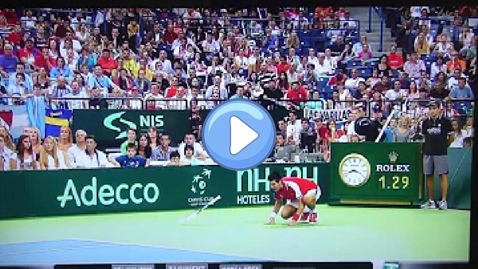Play video: Novak Djokovic Injury Davis Cup 2011 Video thumb: Novak Djokovic Injury Davis Cup 2011