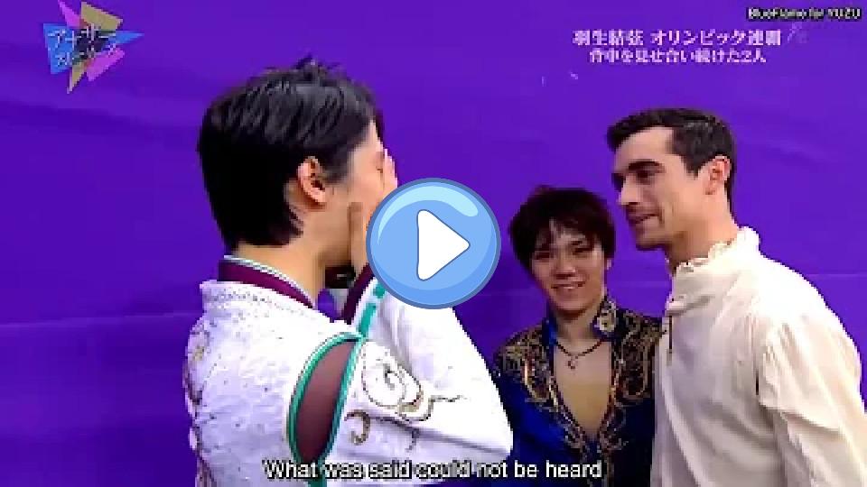 Play video: Javi talks about the Olympic hug with Yuzuru Hanyu. Video thumb: Javi talks about the Olympic hug with Yuzuru Hanyu.
