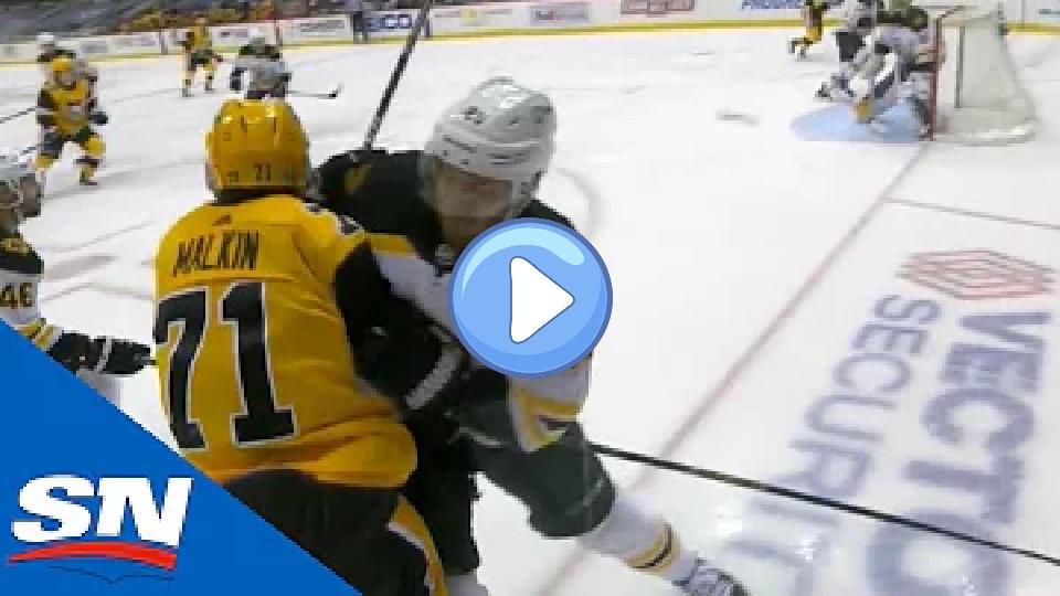 Video thumb: Evgeni Malkin in Pain After Jarred Tinordi Stands Him Up at the Boards