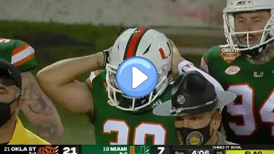 Play video: D'Eriq King was helped off the field after sustaining an apparent right knee injury. Video thumb: D'Eriq King was helped off the field after sustaining an apparent right knee injury.