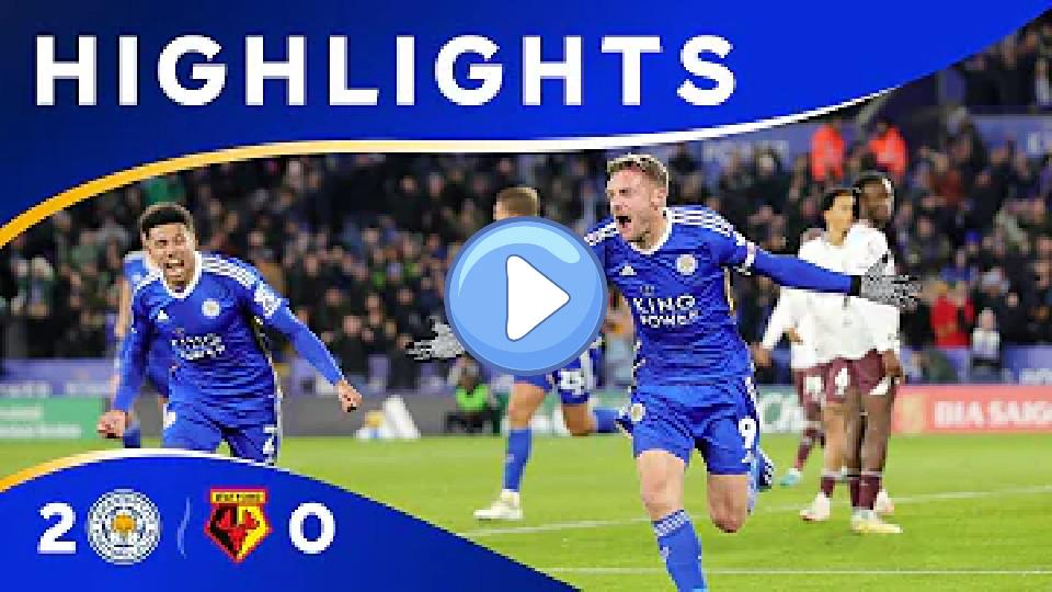 Play video: Vardy Double! ⚽ ⚽ | Leicester City 2 Watford 0 Video thumb: Vardy Double! ⚽ ⚽ | Leicester City 2 Watford 0